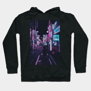 Experience the past, present, and future of Japan all in one neon-lit alleyway Hoodie